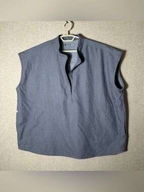 FIGS Rafaela Oversized Scrub Top Womens XXL Gray Work Medical V Neck Pockets